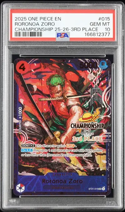 2025 #015 Roronoa Zoro PSA 10 On